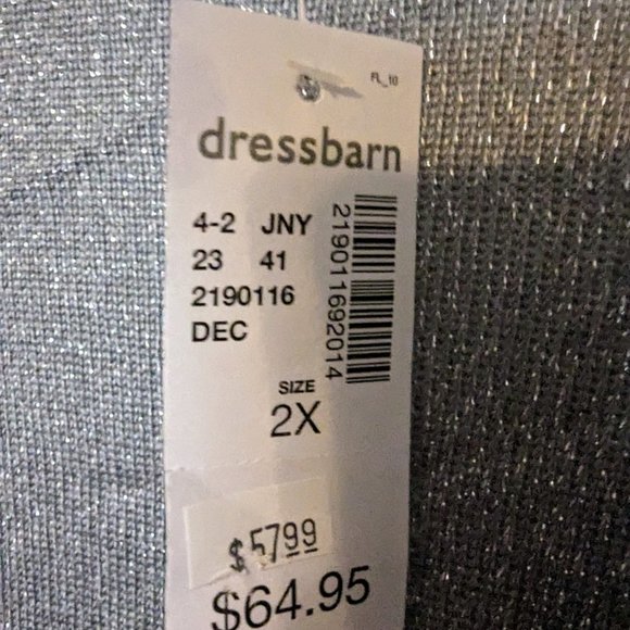 Classy Jones Studio Gray with Silver Sparkle Cardigan Sweater Open Front - Picture 4 of 4